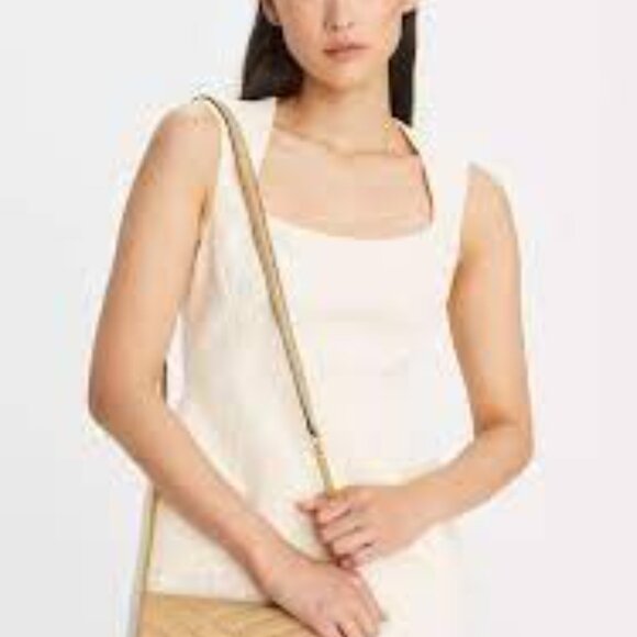 NWT Tory BURCH KIRA CHEVRON CLUTCH grey heron - Picture 3 of 4